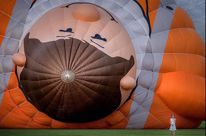 Blick aus dem Ballon über die Kieler Förde
